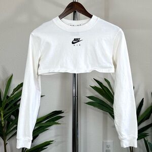 Nike Air White Long Sleeve Crop Top
